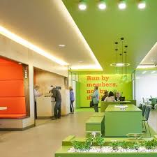 People S Choice Credit Union By Design Clarity Great Use Of The Lime Green Color Bank Interior Design Bank Design Office Interior Design