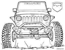 Teraflex Coloring Page Jeep Drawing Truck Art Jeep Wrangler Jk