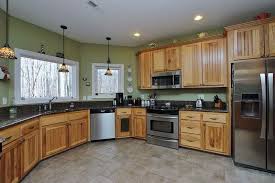 Kitchen Paint Colors With Oak Cabinets And Stainless Steel Appliances Awesome Hickory Kitchen Cabi Hickory Kitchen Cabinets Hickory Kitchen Kitchen Wall Colors
