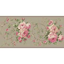 Wallpapering directly over textured walls will result in some very unattractive, bumpy wallpaper. York Wallcoverings Casabella Ii Rose Scroll Wallpaper Border Ba4620b The Home Depot Pink Rose Wallpaper Border Wallpaper Border Rose Wallpaper