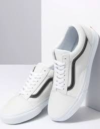 vans leather pop old skool mens shoes whtbk 376472168 in 2021 leather vans stylish shoes vans