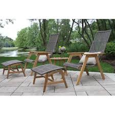 Largent Teak Patio Chair With Cushions And Ottoman In 2020 Patio Loungers Patio Chairs Conversation Set Patio