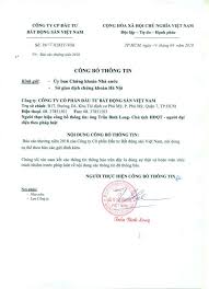 CÔNG TY CP ĐẦU TƯ BẤT ĐỘNG SẢN VIỆT NAM - Số - Vietstock