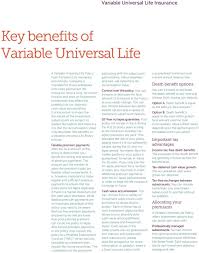 Answers to questions help determine eligibility. Variable Universal Life Permanent Life Insurance Flexible Premiums And Potential Cash Value Pdf Free Download