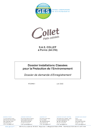 Dossier Installations Classées pour la Protection de l'Environnement  Dossier de demande d'Enregistrement