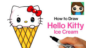 Unicorn hello kitty drawing easy. How To Draw Hello Kitty Ice Cream Easy Sanrio Cute Drawings Art Drawings For Kids Kawaii Drawings