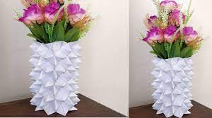 How To Make A Paper Flower Vase Diy Simple Paper Craft Https Www Youtube Com Watch V U9hx96ae Fk Paper Flower Vase Vase Crafts Diy Vase