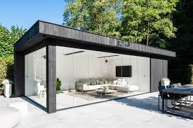 Modernes Nebengebaude Aus Seidenholz In Keerbergen Modernes Poolhaus Gartenhaus Modern Aussenwohnbereiche