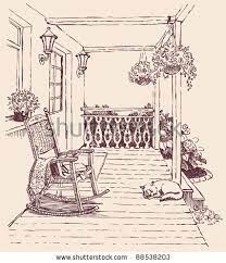 Clue the rockers in the leg slots and use a clamp to keep them held together. Front Porch And Rocking Chair Chair Drawing Drawing Rock Drawings