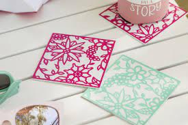 These diy ceramic tile coasters are a quick and fun cricut craft project! Diy Coasters From Scratch Cricut