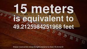 The total distance d in inches (in) is equal to the distance d in meters (cm) divided by 0.0254:. 15 M To Ft How Long Is 15 Meters In Feet Convert