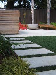 Walkway is a more comprehensive term that includes stairs, ramps, passageways, and related structures that facilitate the use of a path as well as the sidewalk. Modern Landscape Design Ideas Pictures Remodel And Decor Modern Landscaping Stepping Stone Pathway Concrete Patio