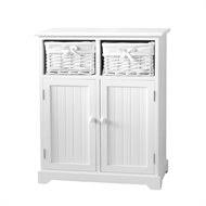 Storage cabinets in the unit feature sleek, brushed chrome hardware. White Classic 2 Door 2 Willow Drawer Storage Unit Homebase