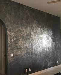 How to paint a marble effect faux finish. Silver Foil Faux Finish Over Dark Charcoal Grey Metallic Paint Walls Faux Finishes For Walls Grey Feature Wall