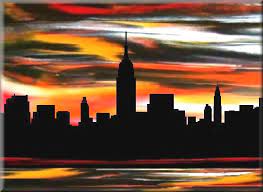 Discover canvas art prints, photos, mural, big canvas art and framed wall art in greatbigcanvas.com's varied collections. New York City Art Print Modern Sunrise Sunset Orange Black Art New York City Skyline Print By Francine Bradette Free S City Art City Painting Skyline Art