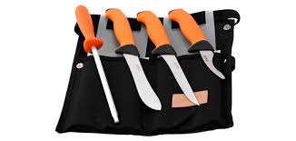 Butcher Set Grand Gibier 3 Couteaux Aiguiseur Trousse Sw730403 Aiguiseur Couteau Gibier