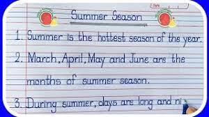 Here we have provided essay on summer season based in india, on two kinds of varieties, short and long. 10 Lines Essay On Summer Season In English Summer Season Essay Writing Learn Essay Speech Youtube
