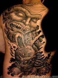 Revolt tattoos is a las vegas tattoo shop with inkmasters joey hamilton, walter sausage frank. Evil Backpiece Tattoo By Joe Riley Tattoonow