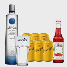 Kit Dia Dos Pais Vodka Ciroc 750ml Mini Monin Cranberry 250ml Copo Monin Com 6un Schweppes Tonica 350ml Em Promocao Ofertas Na Americanas