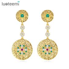 Target / women / women's jewelry / yellow : Luoteemi Round Diamond Stud Earrings Woman Real Gold Plated Muti Zircon Color Big Round Earrings For Women Buy Diamond Stud Earrings Woman Round Diamond Earring Big Round Earrings For Women Round Ear Rings