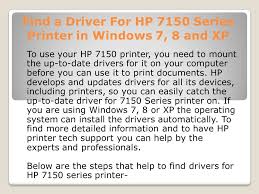 Driver imprimante hp photosmart f4280. Find A Driver For Hp 7150 Series Printer In Windows 7 8 And Xp Ppt Download