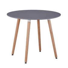 The tabletop has a black lacquered finish and rests on top of four tapered dowel legs made from solid beechwood. Goldfan Wood Dining Table Modern Round Kitchen Table Coffee Table With Natural Beech Wood Legs 90cm Grey Table Only Energy Class A Buy Online In Bahamas At Bahamas Desertcart Com Productid 127926328