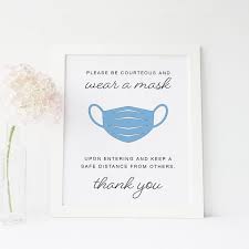Printable Wear A Mask Sign Social Distancing Instant Download Etsy In 2020 Wedding Signs Graduation Signs Backyard Wedding