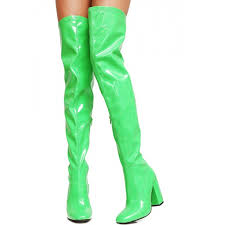 Get the best deals on how to wear over the knee boots and save up to 70% off at poshmark now! Women S Light Green Long Boots Chunky Heels Pvc Thigh High Boots For Work Party Music Festival Date Going Out Hanging Out Fsj