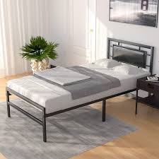 People interested in walmart twin metal bed frames also searched for. Mecor Vintage Metal Twin Bed Frame Black Upholstered Faux Leather Headboard Platform Bed With Strong Metal Slats Easy Assembly No Box Spring Needed Twin Black Walmart Com Walmart Com