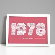 40th Birthday Presents For Him Uk Personalised 40th Birthday 1978 Print Uk Personalized Gift A4 Print This Personalised A4 40th Birthda 40th Birthday Happy 40th Birthday Birthday Gift Cards