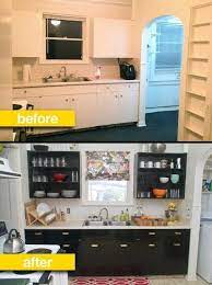 Kitchen Before After A Rental Kitchen Gets A Glam Makeover Rental Kitchen Makeover Apartment Decorating Rental Rental Makeover