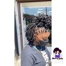 Gabriele Benjamin S Instagram Post Petal Bun W Petal Loops Book Your Experi Locs Hairstyles Dreadlock Hairstyles Black Natural Hair Weaves