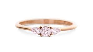 3 Stone Ring Natural Pink Diamond Ring Anniversary Gift Engagement Ring Minimalist Ring Jewelry Rin Diamond Anniversary Rings Pink Diamond Ring Pink Ring