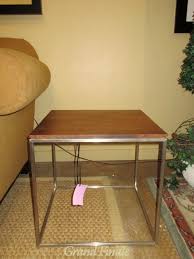 Pace oak wood console table with drawers. Crate Barrel End Table At The Missing Piece