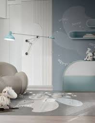 Light blue bedroom colors feel calming and breezy. Press Loft Image Of Kids Bedroom Magical Light Blue Color Bedroom With Planet Rug And Dainty Armchair For Press Pr