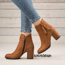 Nedo Suet Taba Rengi Puskullu Bot Boots Cute Shoes Fashion Boots