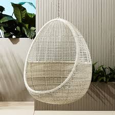 modern outdoor chairs for the patio or balcony cb2 hanging chair swinging chair pod chair
