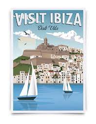ibiza vintage travel poster travel decoration wall art printed poster balearics vintage travel posters travel posters vintage travel