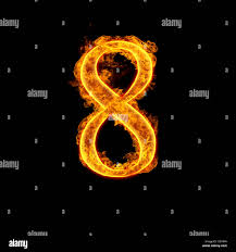 Fire alphabet number 8 eight isolated on black background Stock Photo -  Alamy