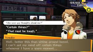 if you read Yosukes thoughts, it would all be Yu Narukami rule 34 :  rOkBuddyPersona
