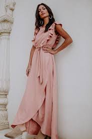 Karina Ruffle Maxi Dress In Peach Bohme Maxi Dress Peach Maxi Dresses Ruffled Maxi Dress