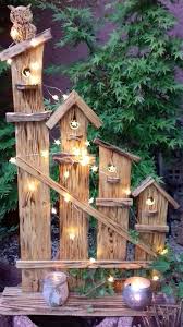 Stele Deko Eule Ganzes Jahr Dekoration Aus Holz Natur Garten Hausturterrasse Balkon Neu Wunderschone Landlich Rustikale D Front Garden Bird Houses Gnome House