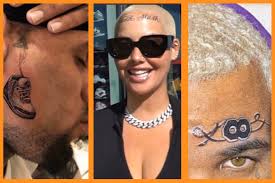 His first tattoo was jesus with music notes, because he wanted to express gratitude to god for from his girlfriend's face on his arm to his striking chest piece, brown's tattoos do attract a lot of media attention making him a style icon. Face Tattoo Roundup Amber Rose Chris Brown And The Game Get New Ink