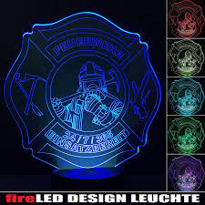 Feuerwehr Led Leuchte Lampe Nachtlicht Designleuchte Fireled Mit 6 Versch Farben Und Touchfunktion Hochwertige Einzigartige Led Led Leuchten Nachtlicht Lampe