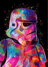 Rainbow Stormtrooper Star Wars Painting Star Wars Wall Art Star Wars Artwork