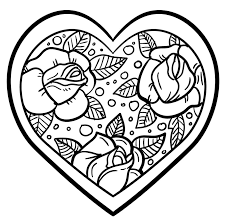 Printable coloring and activity pages are one way to keep the kids happy (or at least occupie. Roses In Heart Coloring Page Free Printable Coloring Pages For Kids