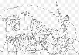 Joshua 6 walls of jericho bible lessons. Joshua The Battle Of Jericho Wall Of Jericho Coloring Book Coloring Stories For Kids Angle Mammal Png Pngegg