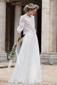 Lovely Two Piece Wedding Dress 3 4 Length Blouson Sleeves On A Sheer Gorgeous Heavily Embroide Wedding Dress Inspiration Wedding Dresses Top Wedding Dresses