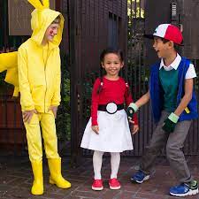 This diy pokeball costume uses just a few items from the dollar store and items that you most likely already have in y. No Sew Diy Pokemon Group Kids Costume Primary Com