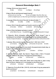 Online quiz nights are the perfect chance to catch up with family and friends, and so express.co.uk gives you 100 general knowledge questions with if you're planning a big virtual pub quiz night this week, look no further as express.co.uk gives you 100 general knowledge questions covering. General Knowledge Quiz 1 Esl Worksheet By Oligol